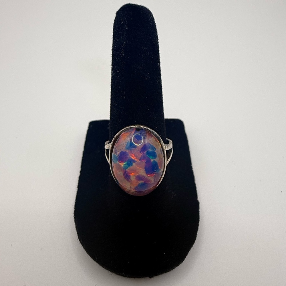 925 Sterling Silver Multicolor Stone Ring View 5